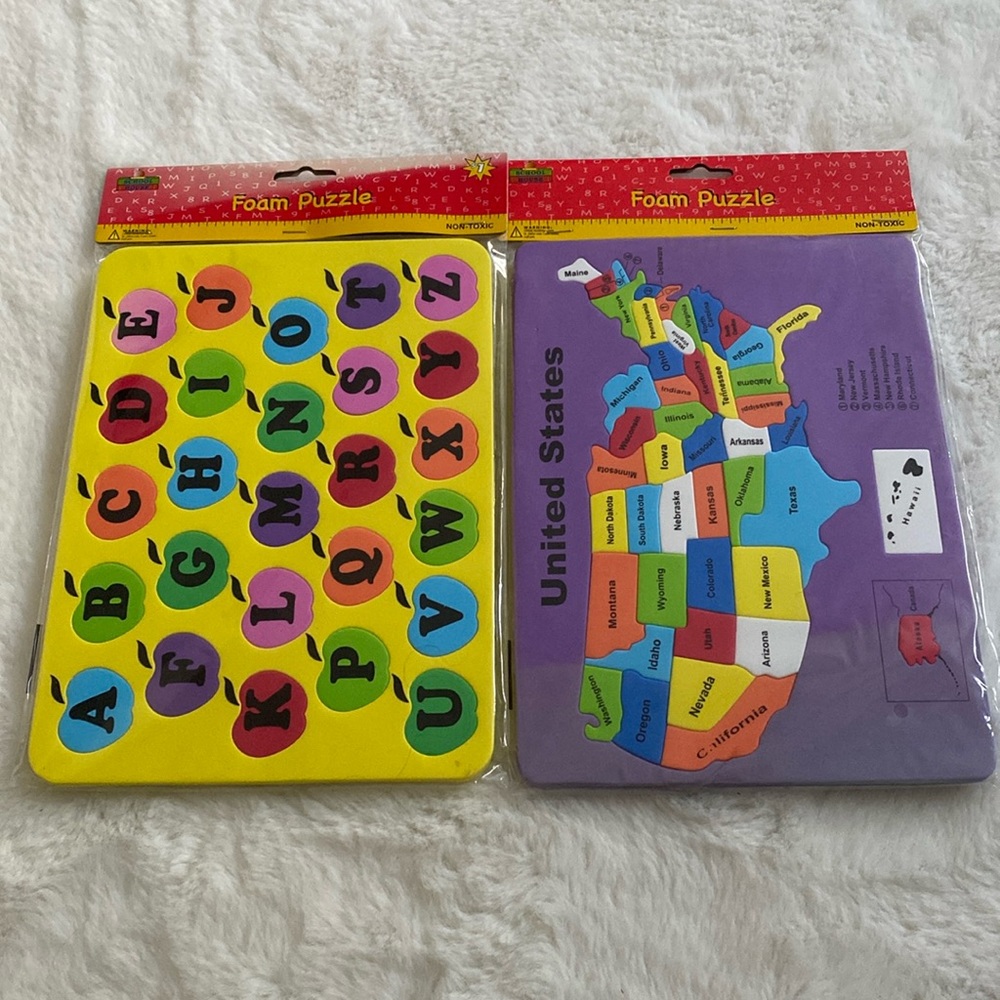 School house foam puzzles set of 2